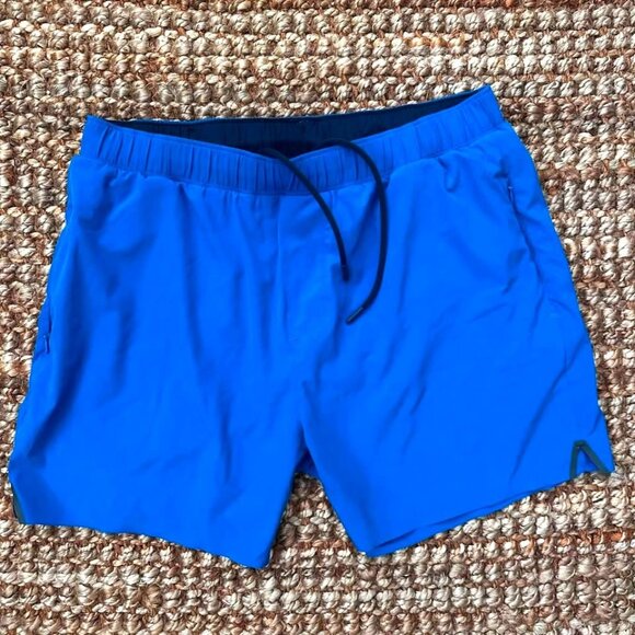 Rhone Men’s Running Shorts (Large) Blue Zip Pocket - Picture 1 of 7